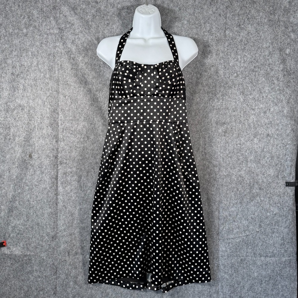 Y2k Babydoll Halter Dress Size 8 Polka Dot‎ Pinup Coquette Rockabilly Vintage
